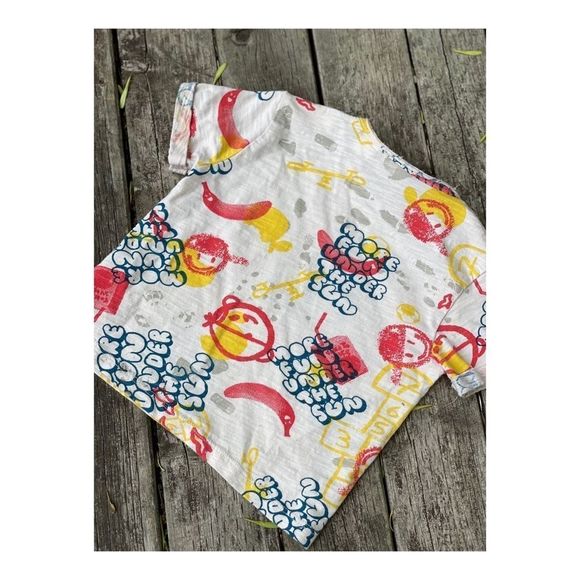 Zara Kids T-Shirt Retro More Fun All Over Print Sz 3-6 Months - Picture 7 of 7